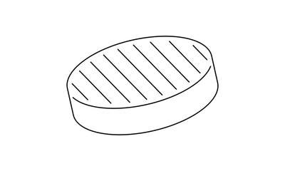 Burger cutlet outline icon isolated on transparent background flat vector illustration. EPS 10	