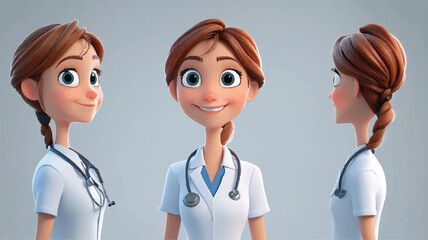 3d set of a woman in casual clothes in different poses illustration in a 3d cartoon style. Fashion teen girl model vector characters set wearing stylish dress with different hairstyles vector.