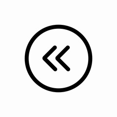 chevron left arrow direction icon vector sign