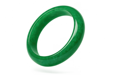 Elegant green jade bangle, isolated on transparent background with no shadow