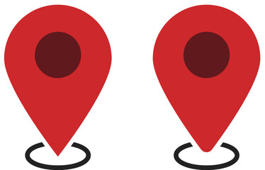 イラスト素材：マップのピン　ベクター　赤　オレンジ　red pin point. pin location icons.