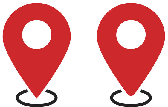 イラスト素材：マップのピン　ベクター　赤　オレンジ　red pin point. pin location icons.