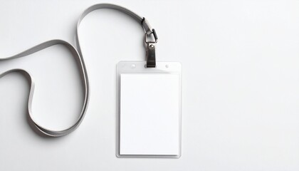 blank ID card lanyard mockup template graphics on white background