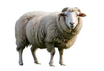 White Sheep PNG Transparent Background - Farm Livestock Animal Wool Vector Illustration Graphic Design Element for Agricultural Rural Pastoral Projects