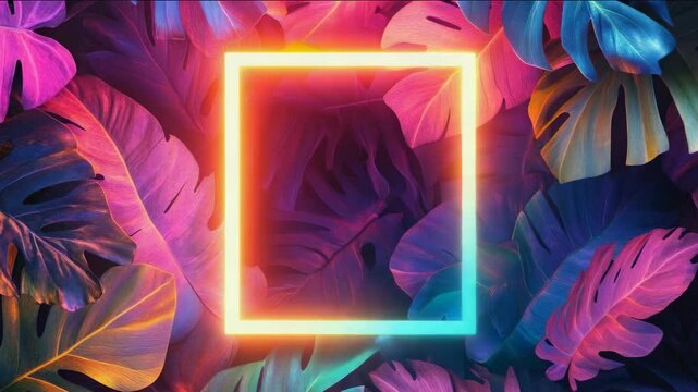 Vibrant, colorful digital art with a jungle theme and a contemporary graphic touch.