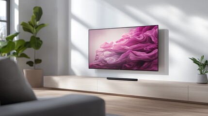 Modern flat screen tv in living room