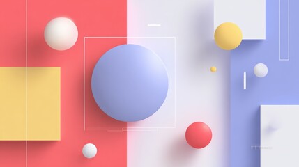 Minimal geometric background Dynamic shapes composition for landing page