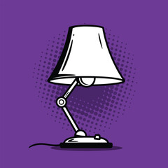 Obraz premium decorative lamp pop art icon with violet halftone background