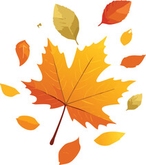 Naklejka premium Joyful Leaf Leaping Through a Gust of Autumn Wind