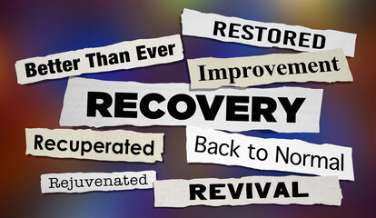 Recovery News Headlines Improvement Return to Normal Better Health 3d Illustration