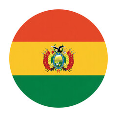 Fototapeta premium Round Vector Illustration of the Bolivian National Flag - A Colorful and Detailed Design
