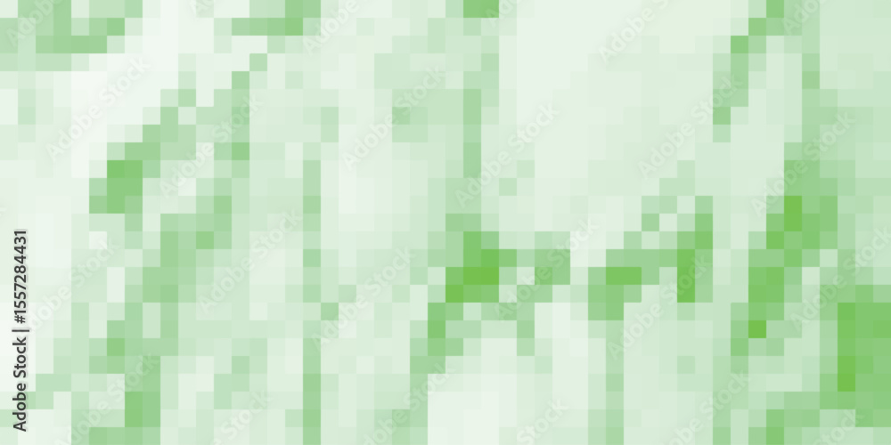 Poster abstract green pixelated background with various shades displaying soft gradient and square tiled ef