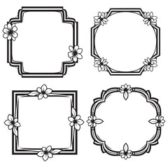 Romantic and Refined Vintage Decorative Floral Frames Vector Set Packs