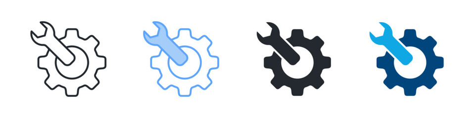 Maintain Icon Set Multiple Style. Designed In Outline, Blue, Glyph, Dual Tone