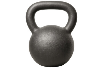 Fototapeta premium Classic black kettlebell isolated on transparent background, ideal for gym workouts and strength training