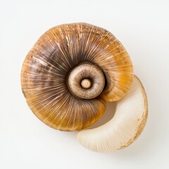 Obraz premium Unique spiral shell discovered on sandy beach