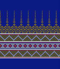 Cross Stitch Embroidery Detailed Vector Design