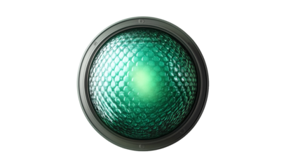 Green traffic light, vector illustration, white background