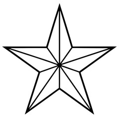 Holiday Star Outline Line Art Design