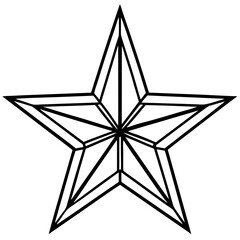 Obraz premium Holiday Star Outline Line Art Design