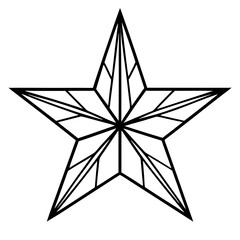Holiday Star Outline Line Art Design