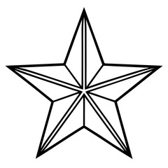 Holiday Star Outline Line Art Design