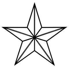Fototapeta premium Holiday Star Outline Line Art Design