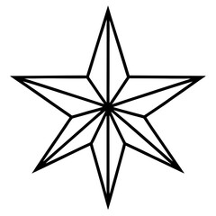 Obraz premium Holiday Star Outline Line Art Design