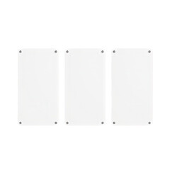 Blank white signs next to each other isolated on a white background for customizable purpose in design projects