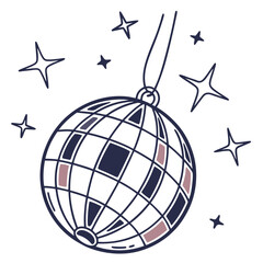 Disco ball with stars party celebration