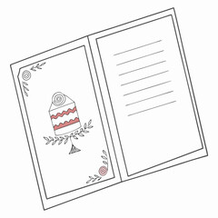 Festive cake and floral border greeting card invitation