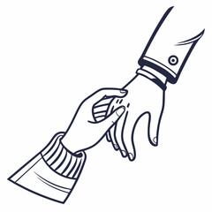 Two hands reaching together holding hands connection