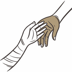 Obraz premium Reaching hands connection helping support