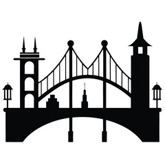 silhouette of bridge