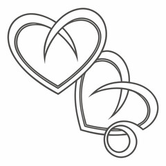 Intertwined hearts symbol with ring infinity love