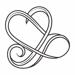 Infinity heart symbol with swirls love romance