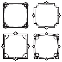 Ornate and Geometric Vintage Decorative Floral Frames Vector Set Packs