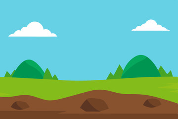 Fototapeta premium A Simple And Clean Illustration Of A Natural Landscape With A Minimalist Aesthetic