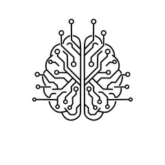 Minimalist Brain Circuit Logo