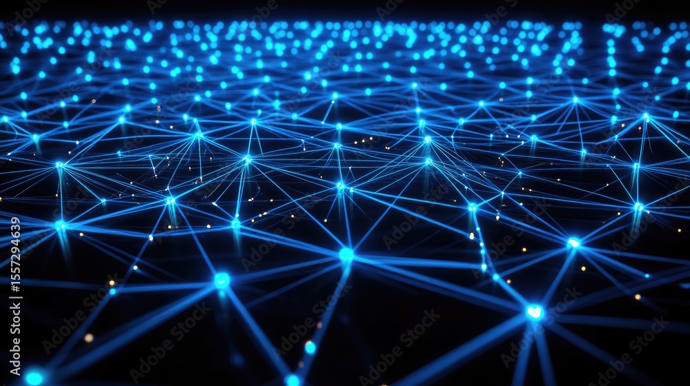 Poster abstract network of interconnected points and lines.
