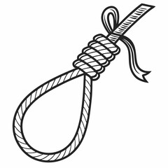 Black rope noose with ribbon detail knot loop