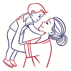 Mother holding child joyfully love