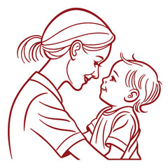 Mother and child embracing with love baby embrace