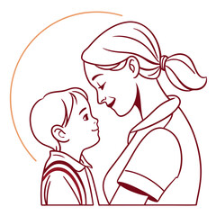 Mother and child tender moment embrace family love