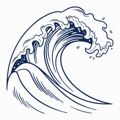 Naklejka premium Majestic ocean wave cresting with foam cresting wave