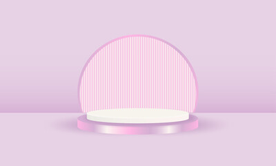 Pink podium for advertising, product presentation