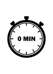 0-Minute Timer Stopwatch Icon for Time Management & Productivity