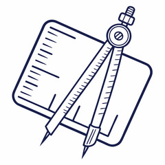 Drafting compass and ruler drawing tool geometry