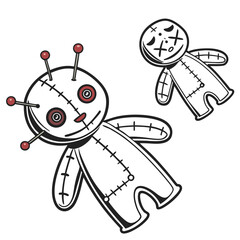 Voodoo dolls with pins magic occult