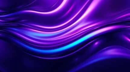 Fototapeta premium Abstract flowing waves of vibrant purple and blue metallic liquid with smooth reflections and highlights creating a futuristic and luxurious background